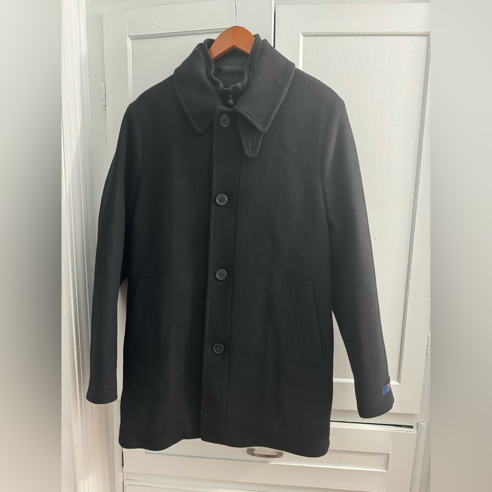 Polo Ralph Lauren Mens Melton Wool Blend Car Coat black (38R)